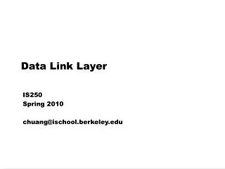 Data Link Layer