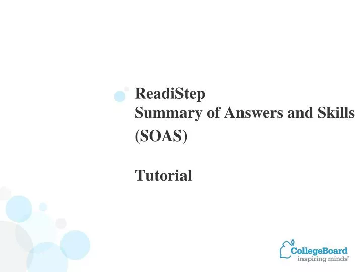 readistep summary of answers and skills soas tutorial