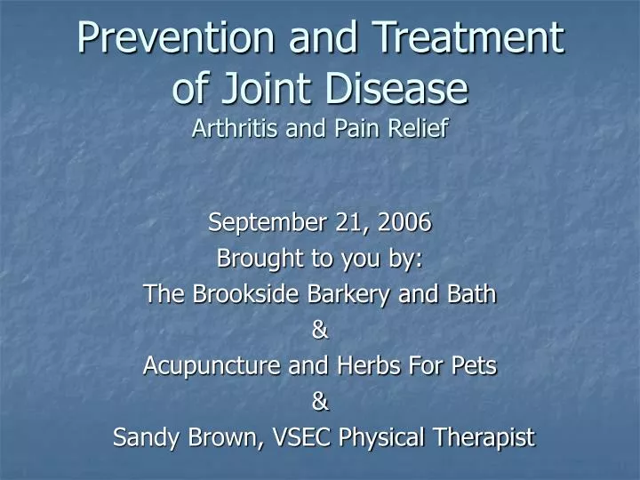 prevention and treatment of joint disease arthritis and pain relief