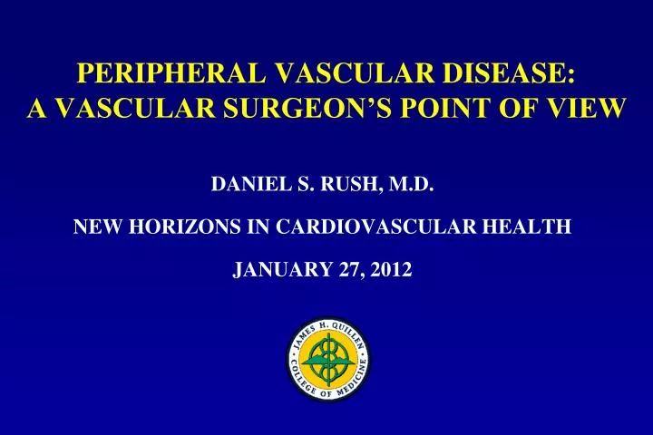 peripheral vascular disease a vascular surgeon s point of view