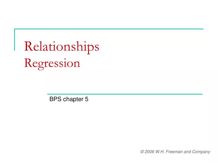 relationships regression