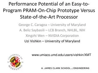 Performance Potential of an Easy-to-Program PRAM-On-Chip Prototype Versus State-of-the-Art Processor