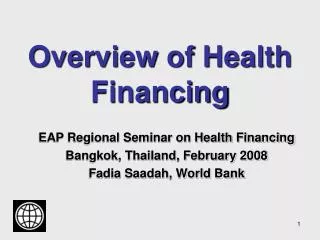 Overview of Health Financing