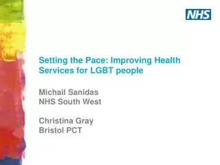 Setting the Pace: Improving Health Services for LGBT people