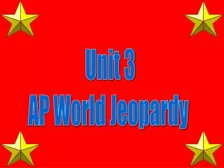 Unit 3 AP World Jeopardy