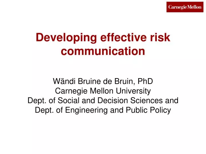 developing effective risk communication