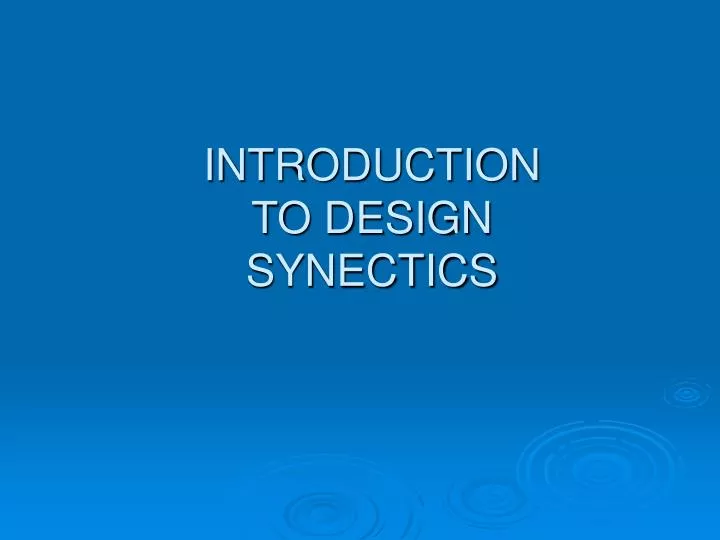 introduction to design synectics