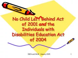 No Child Left Behind Act of 2001 and the Individuals with Disabilities Education Act of 2004