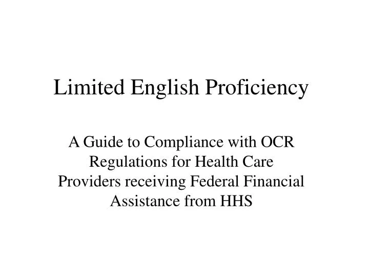 limited english proficiency