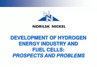 DEVELOPMENT OF HYDROGEN ENERGY INDUSTRY AND FUEL CELLS: PROSPECTS AND PROBLEMS