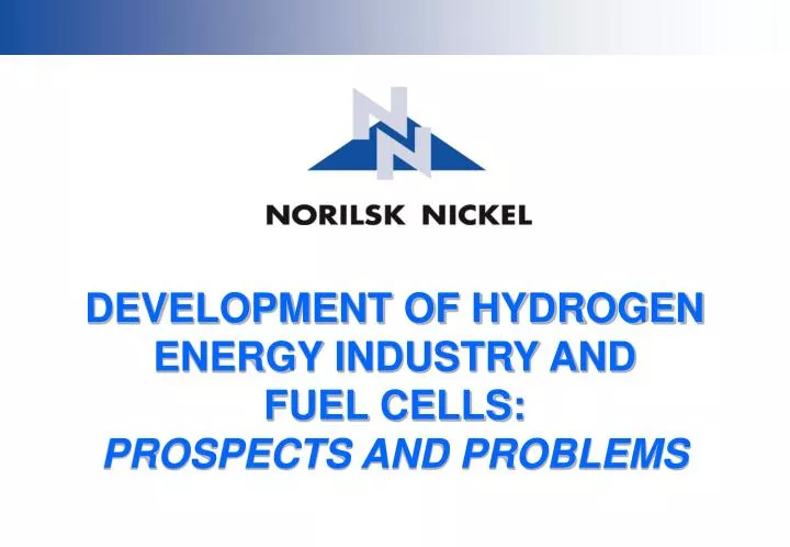 development of hydrogen energy industry and fuel cells prospects and problems