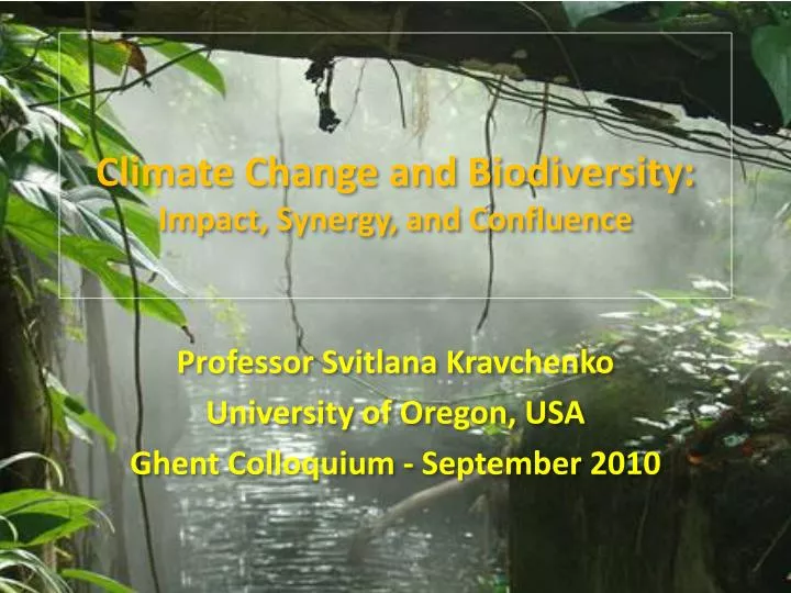 climate change and biodiversity impact synergy and confluence