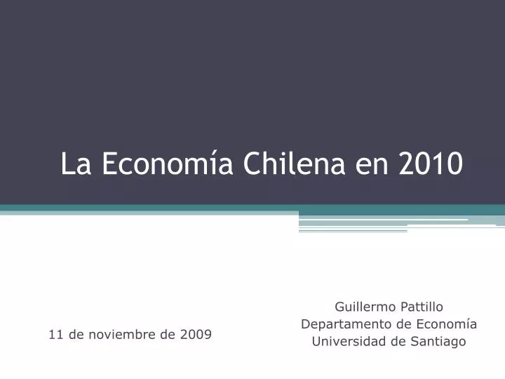 la econom a chilena en 2010