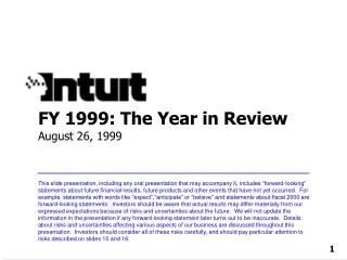 FY 1999: The Year in Review