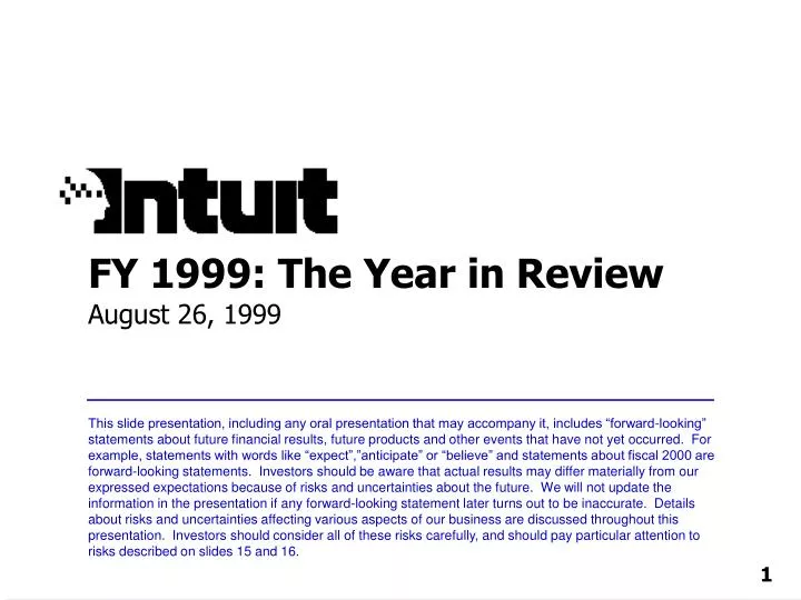 fy 1999 the year in review