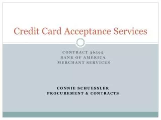 Credit Card Acceptance Services
