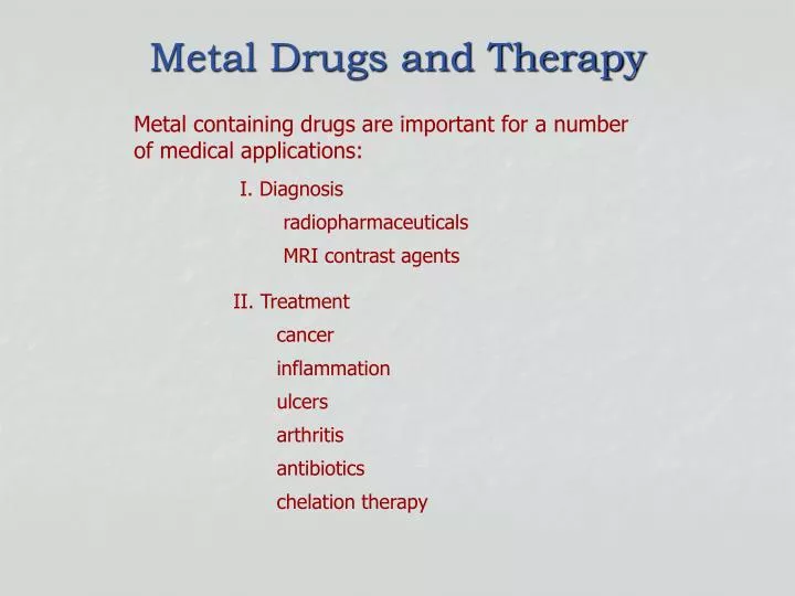 metal drugs and therapy