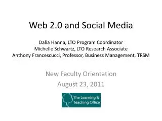 Web 2.0 and Social Media