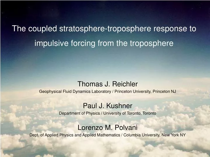 the coupled stratosphere troposphere response to impulsive forcing from the troposphere
