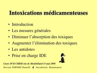 intoxications m dicamenteuses