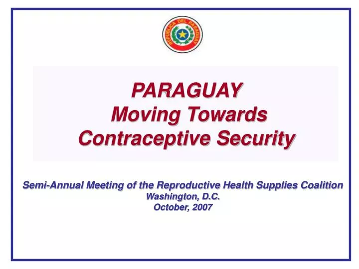 paraguay moving towards contraceptive security