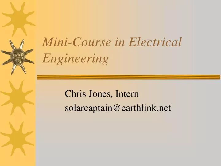 mini course in electrical engineering