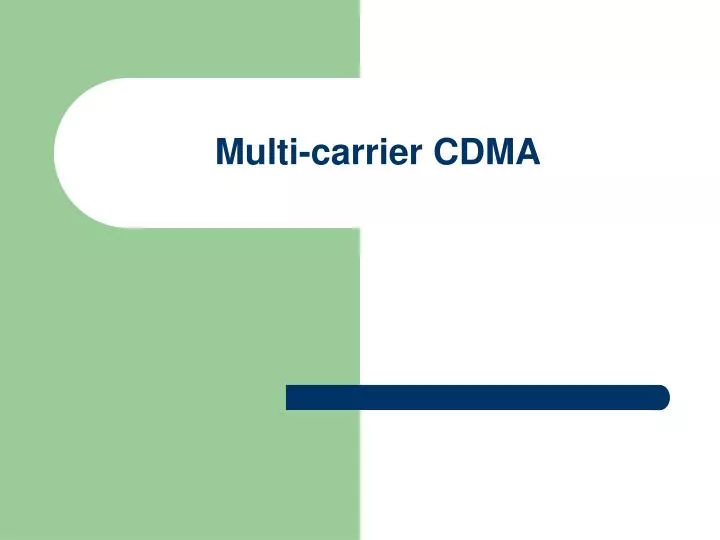 multi carrier cdma