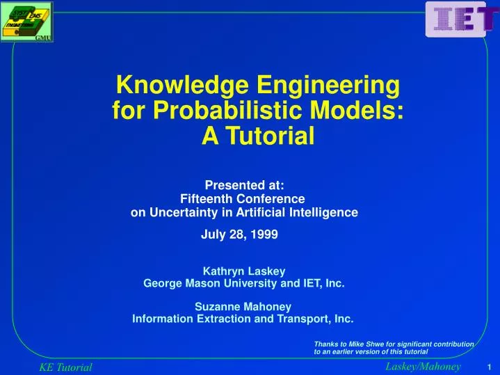 knowledge engineering for probabilistic models a tutorial