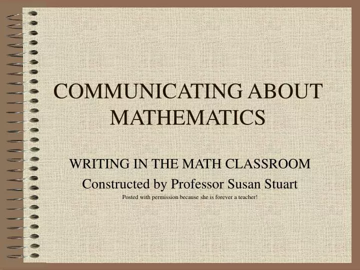 communicating about mathematics
