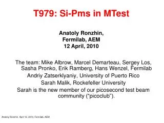 T979: Si-Pms in MTest