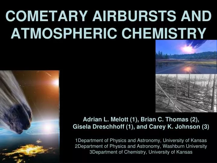 cometary airbursts and atmospheric chemistry