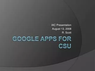 Google Apps for CSU