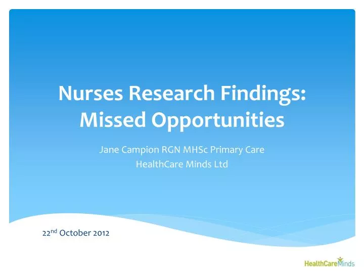 nurses research findings missed opportunities