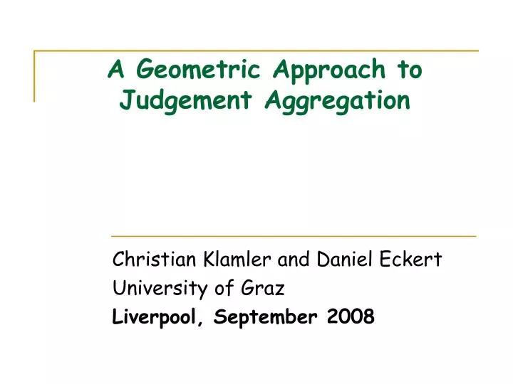 a geometric approach to judgement aggregation