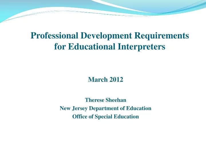 march 2012 therese sheehan new jersey department of education office of special education