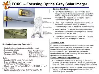 FOXSI – Focusing Optics X-ray Solar Imager
