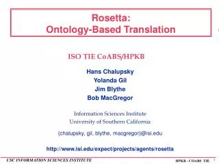 Rosetta: Ontology-Based Translation