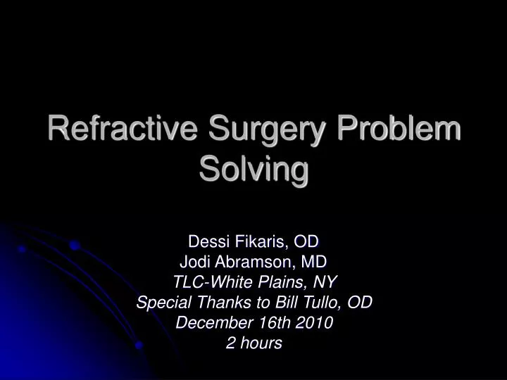 refractive surgery problem solving