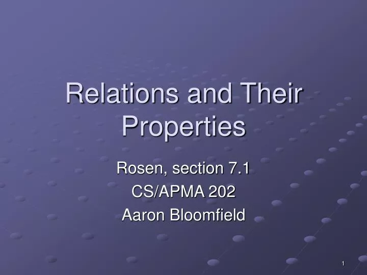 relations and their properties