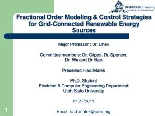 Fractional Order Modeling &amp; Control Strategies for Grid-Connected Renewable Energy Sources