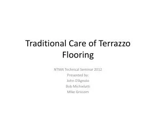 Traditional Care of Terrazzo Flooring