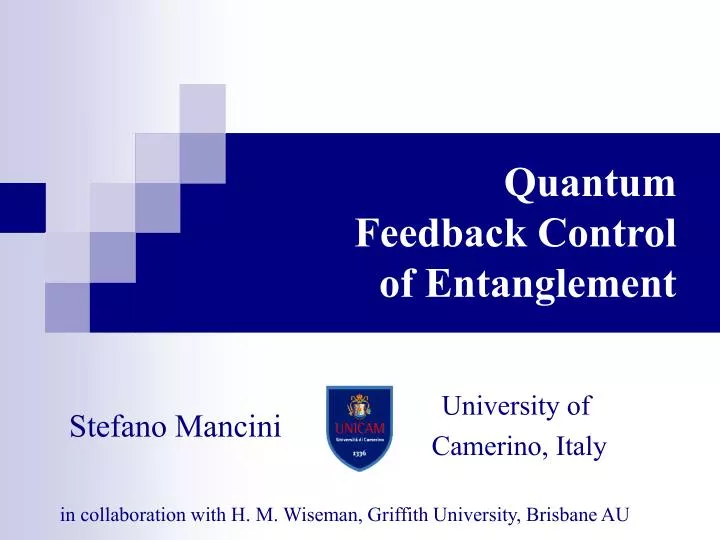 quantum feedback control of entanglement