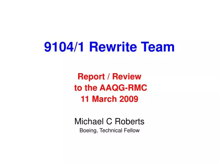 9104 1 rewrite team