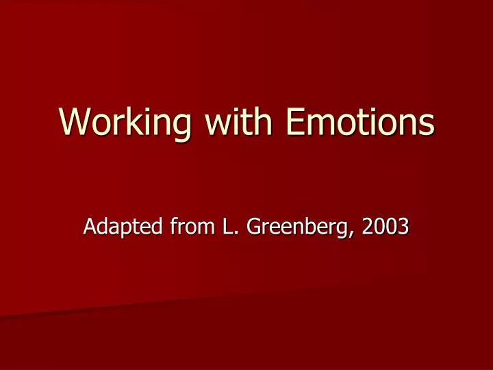 working with emotions