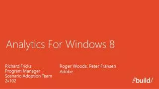 Analytics For Windows 8