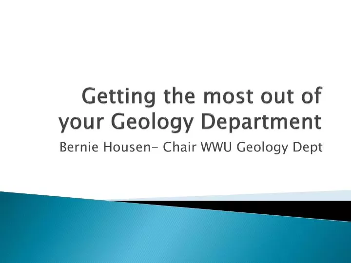 getting the most out of your geology department
