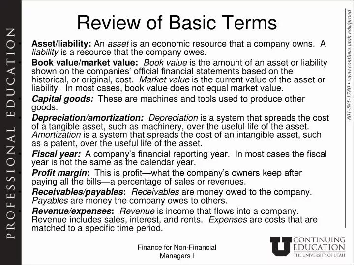 review of basic terms