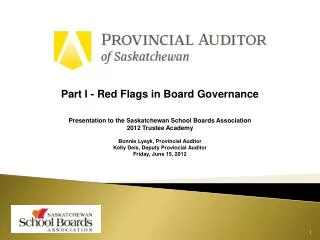 Part I - Red Flags in Board Governance