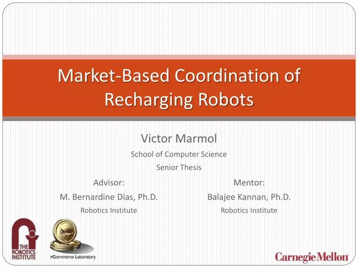 market based coordination of recharging robots