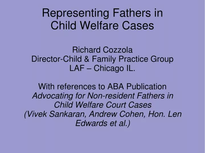 representing fathers in child welfare cases